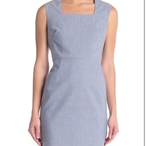Premise Gray & White Pinstripe Work Dress Sz 4